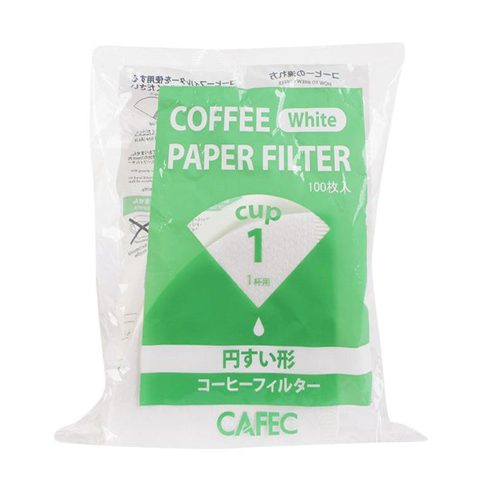 CAFEC Traditional cone-shaped paper filter 100pcs/pack size 1