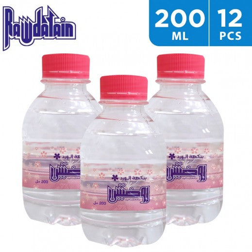 الروضتين مياه  بنكهة الورد 12 × 200 مل | Rawdatain Rose water 12*200ml