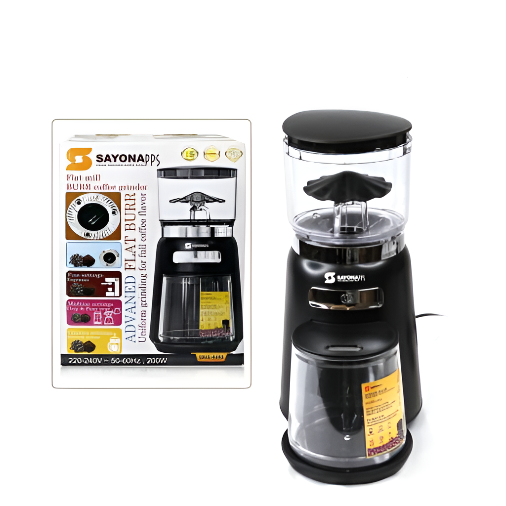 SAYONA - Flat Mill Burr Coffee Grinder SBG-4490 | SBG-4490 سايونا - مطحنة قهوة