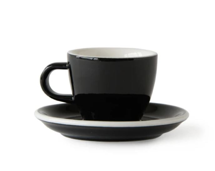 Acme - Black espresso cup 70 ml with saucer | أكمي - كوب اسبريسو اسود 70 مل مع صحن