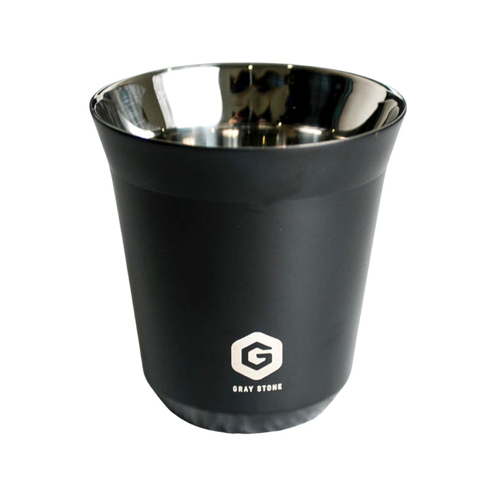 Gray stone - stainless steel cup Black 160ml