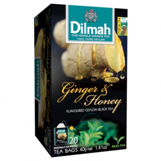 Dilmah - Ginger and Honey Tea Bags 20bags*40gm (Gourmet)  |  ديلما - أكياس شاي بالزنجبيل والعسل (جورميت )