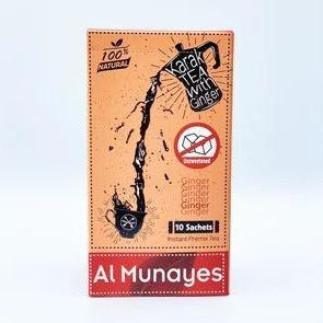 Al Munayes no sugar Ginger karak tea |  المنيس - شاي كرك بطعم الزنجبيل بدون سكر