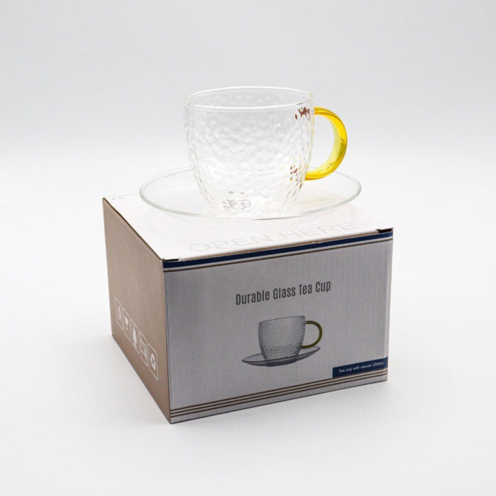 Tea Cup With Saucer Transparent 200 ml | كوب شاي مع الصحن شفاف 200 مل