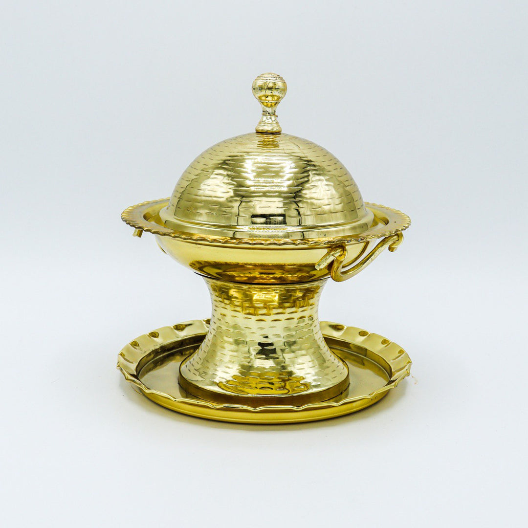 تمرية مقدع المجلس الجبر حجم 17 سم - ذهبي | Dates Pot Size 17cm - Golden