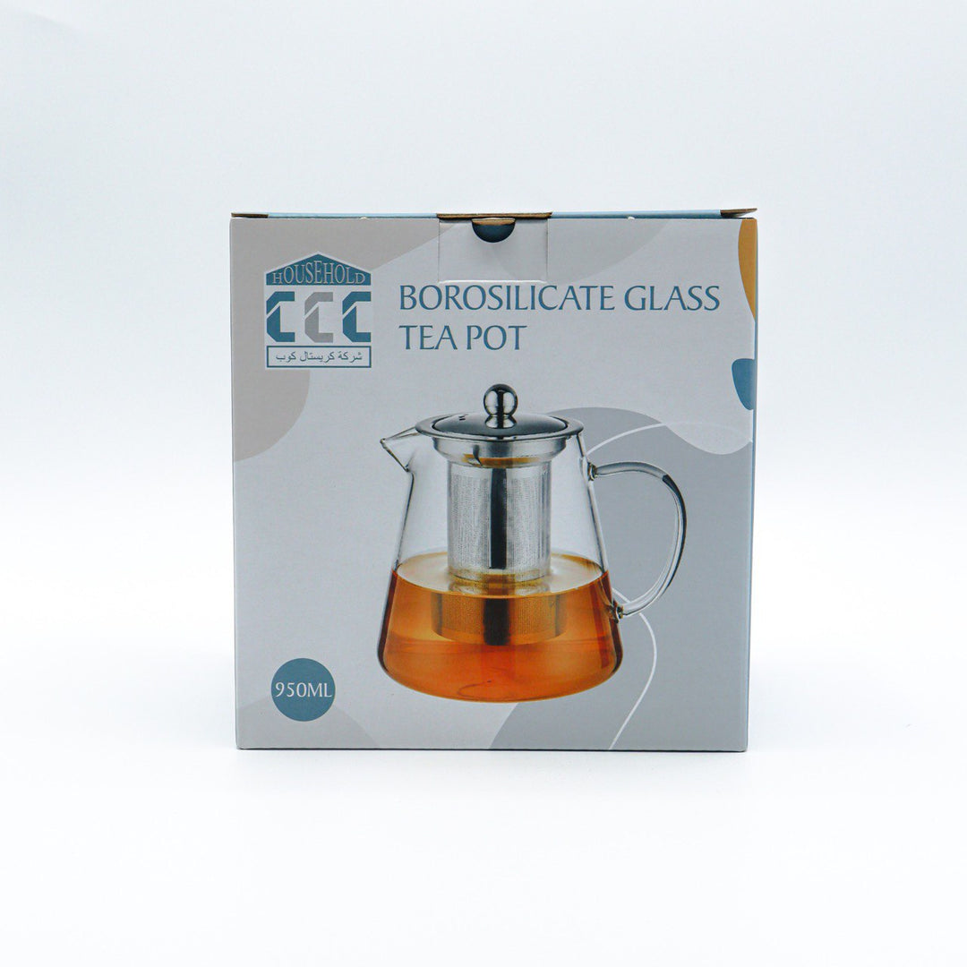 Crystal Cup - Borosilicate Glass tea pot 950 ml | كريستال كوب - غوري شاي زجاجي 950 مل