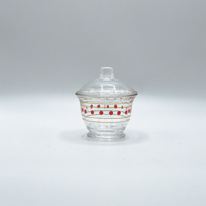 Crystal Cup - Sugar Bowl Dotted Red